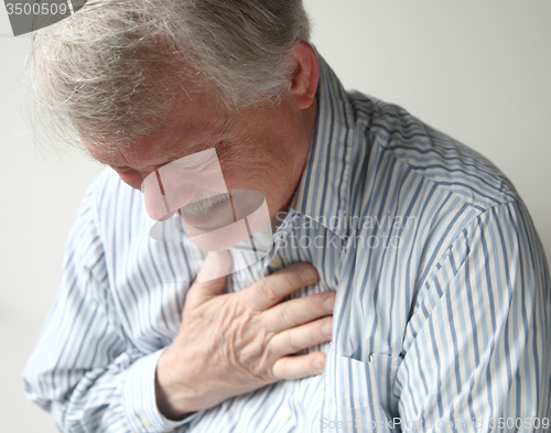 Image of man with severe chest pain