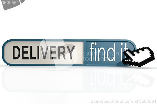 Image of Delivery word on the blue find it banner 