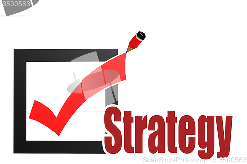 Image of Check mark with strategy word