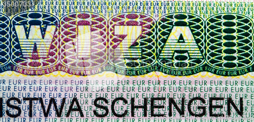 Image of Schengen visa closeup