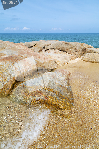 Image of   samui bay isle white  beach    rocks in asia and south china s