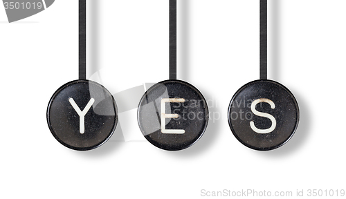 Image of Typewriter buttons, isolated - Yes