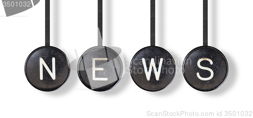 Image of Typewriter buttons, isolated - News