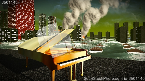 Image of Piano as a symbol of defiance