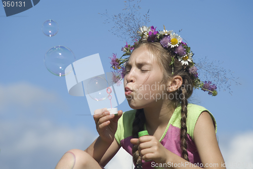 Image of Girl with  soap bubbles IV