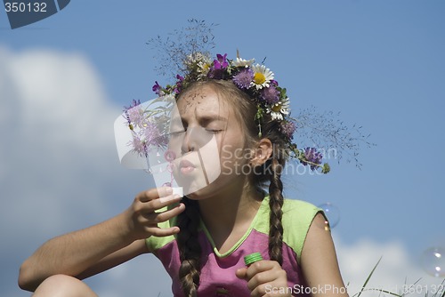 Image of Girl with  soap bubbles V