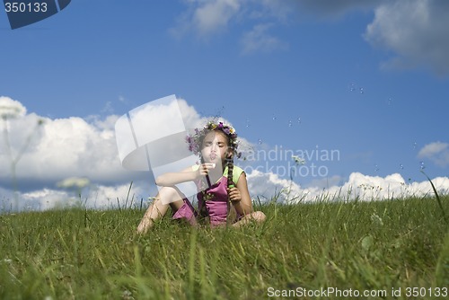 Image of Girl with  soap bubbles VI