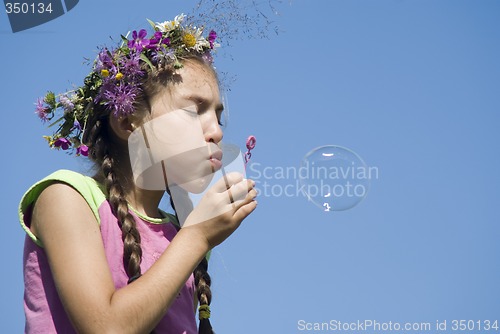 Image of Girl with  soap bubbles VII