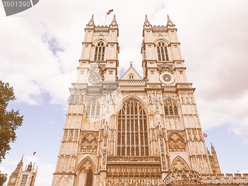 Image of Retro looking Westminster Abbey in London