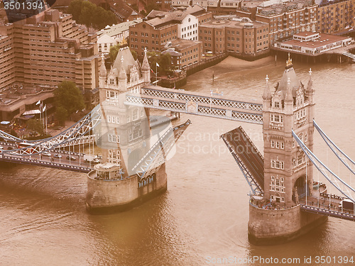 Image of Retro looking Aerial view of London