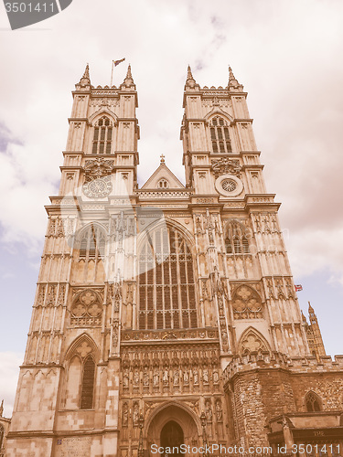 Image of Retro looking Westminster Abbey in London