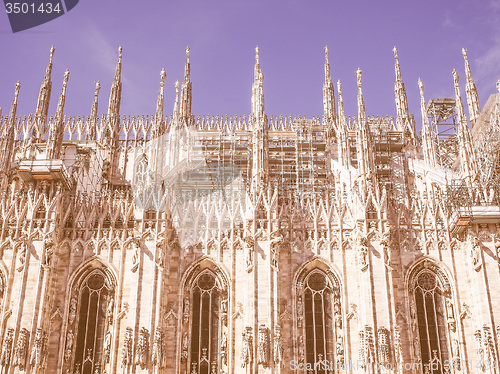Image of Retro looking Milan Cathedral
