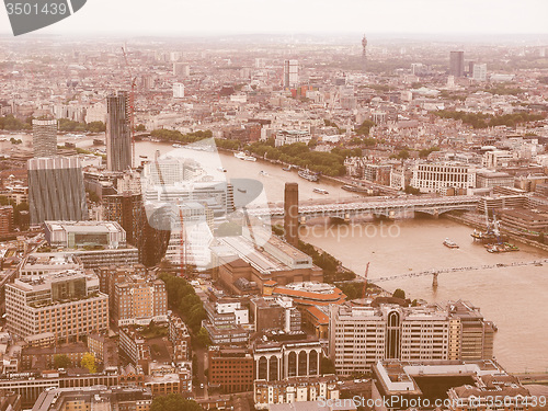 Image of Retro looking Aerial view of London
