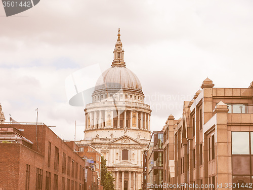 Image of Retro looking St Paul Cathedral in London