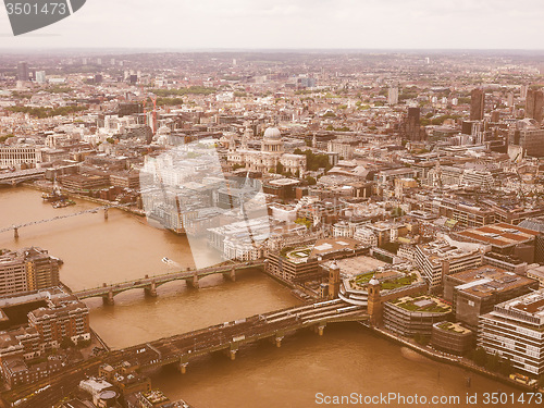 Image of Retro looking Aerial view of London