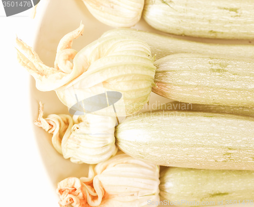 Image of Retro looking Courgettes zucchini