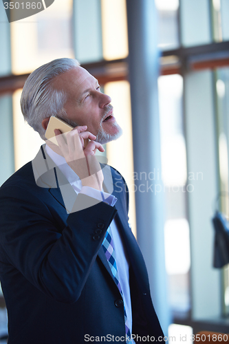Image of senior business man talk on mobile phone