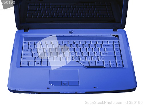 Image of Laptop in blue over white