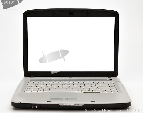 Image of Laptop with screen over white