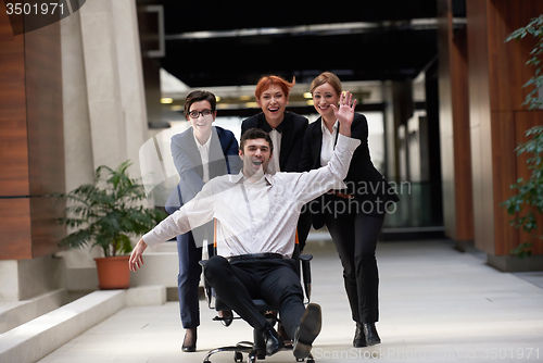 Image of business people group have fun