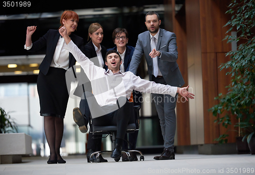 Image of business people group have fun