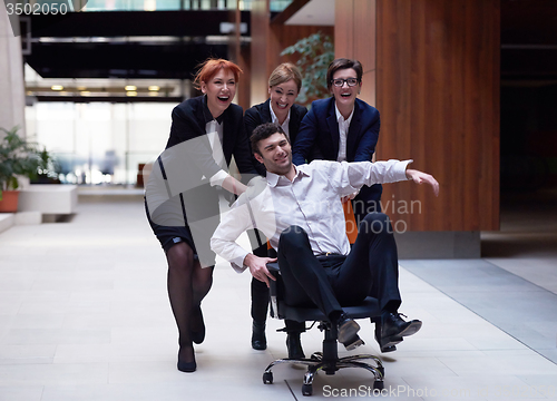 Image of business people group have fun