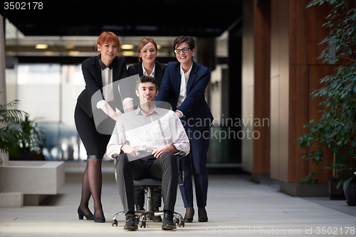 Image of business people group have fun