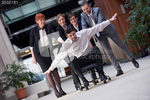 Image of business people group have fun