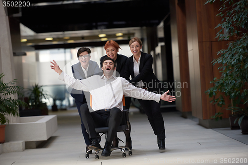 Image of business people group have fun
