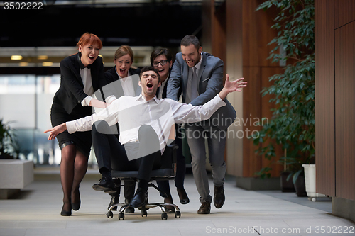 Image of business people group have fun