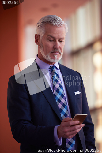 Image of senior business man talk on mobile phone