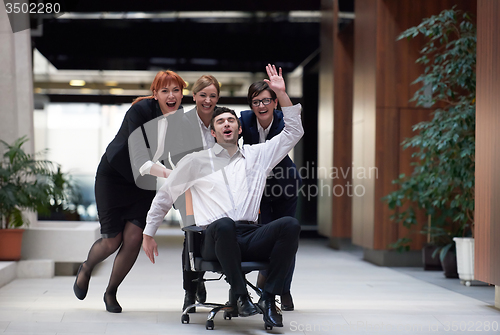Image of business people group have fun