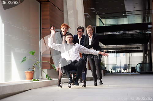 Image of business people group have fun