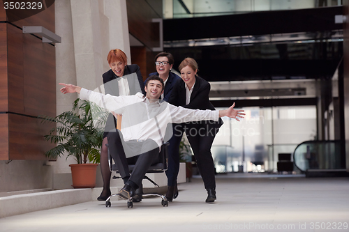 Image of business people group have fun