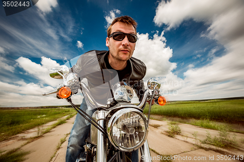 Image of Biker on a motorcycle