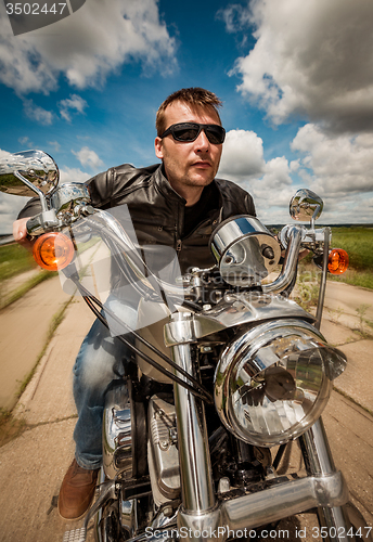 Image of Biker on a motorcycle