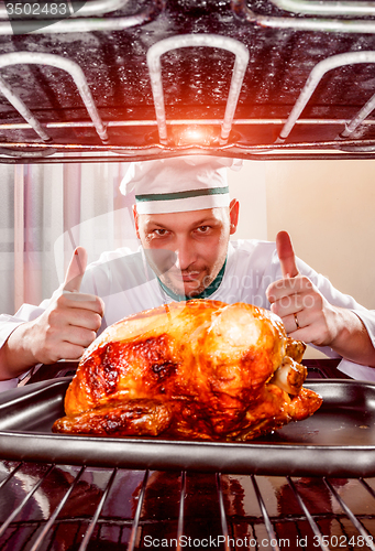 Image of Cooking chicken in the oven.