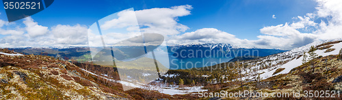 Image of Beautiful Nature Norway Panorama Sognefjorden.