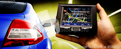 Image of Gps in a man hand.