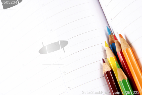 Image of Color pencil and agenda