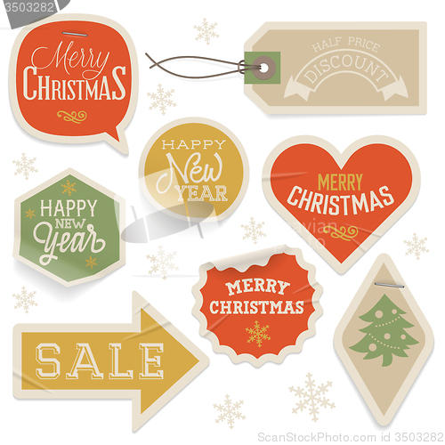 Image of Stickers and Labels for Christmas and New Year