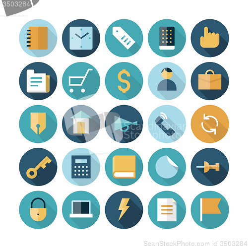 Image of Flat design icons for business and finance