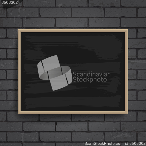 Image of Black chalkboard with wooden frame