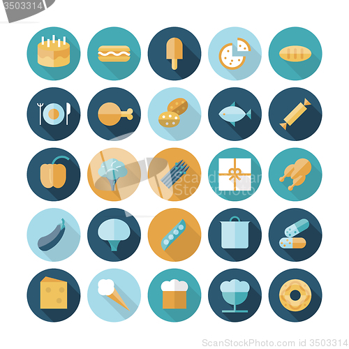 Image of Flat design icons for food