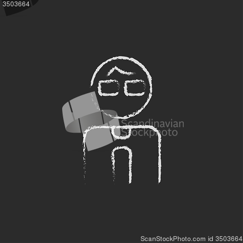 Image of Businessman icon drawn in chalk.
