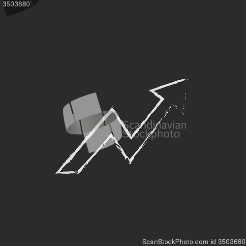 Image of Arrow upward icon drawn in chalk.
