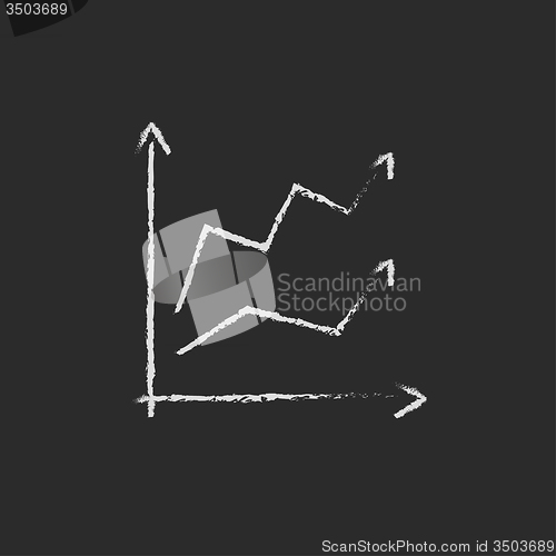 Image of Growth graph icon drawn in chalk.