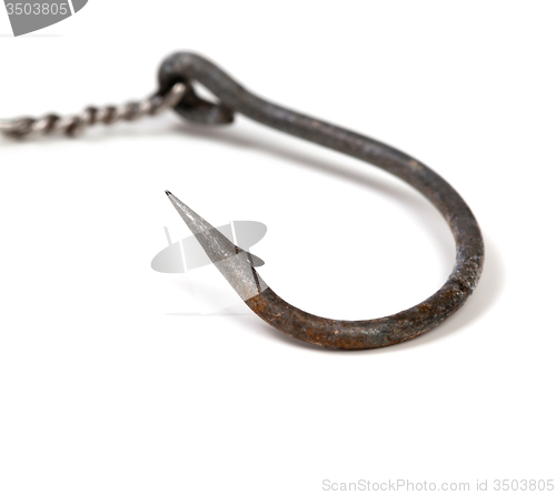 Image of Old fishhook isolated on white background