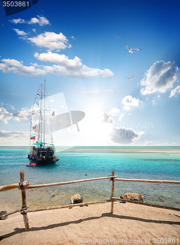 Image of Sailboat near beach