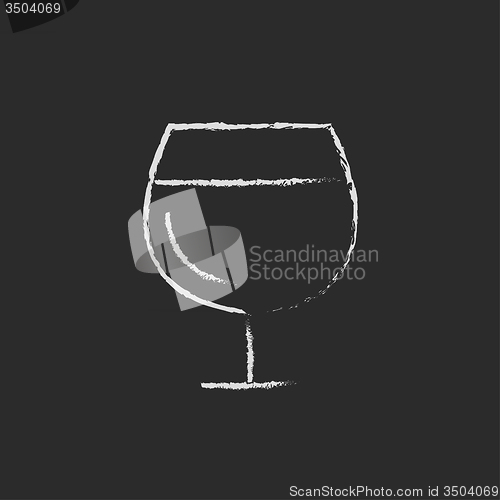 Image of Glass of wine icon drawn in chalk.